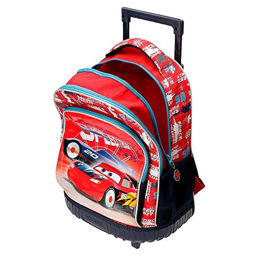 Disney Cars Speed Trails Mochila con Ruedas, Rojo