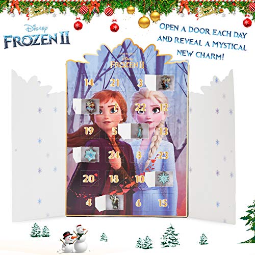 Disney Frozen Calendario Adviento, Calendario de Adviento 2021 de Joyas, Incluye 24 Sorpresas con Anna y Elsa Colgantes Pulsera Collar, Advent Calendar Para Niñas