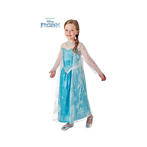 Disney Frozen - Disfraz de princesa Elsa para niña, infantil 5-6 años (Rubie's 630574-M)