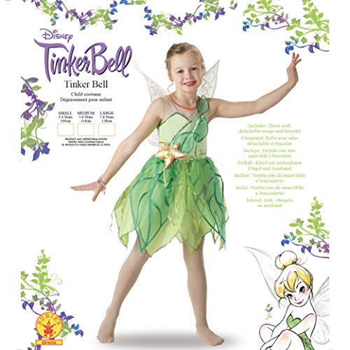 Disney I-884656L - Disfraz infantil de Campanilla con alas brazalete (talla L), color verde