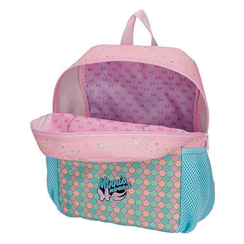 Disney Minnie Mermaid Mochila con Carro Rosa 25x32x12 cms Poliéster 9.6L