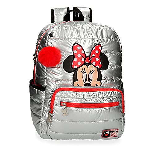 Disney Minnie My Pretty Bow Mochila Escolar para Portátil Adaptable 15,6" Gris 32x42x14 cms Poliéster 20,16L