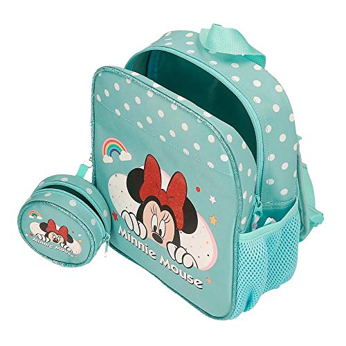 Disney Minnie Rainbow Mochila Guardería Verde 21x25x10 cms Poliéster 5,75L