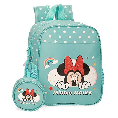 Disney Minnie Rainbow Mochila Guardería Verde 21x25x10 cms Poliéster 5,75L