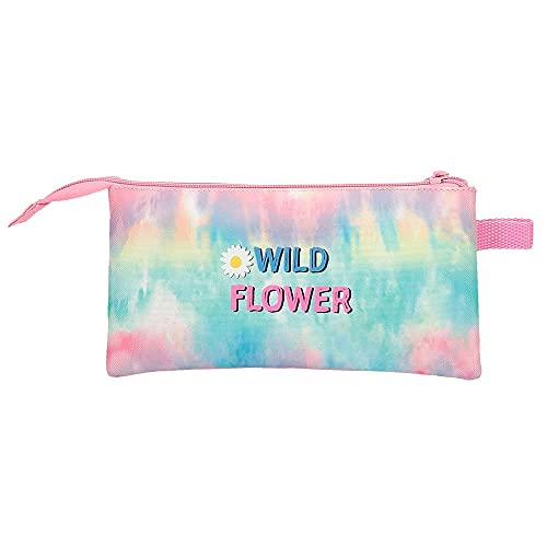 Disney Minnie Wild Flower Estuche Triple Multicolor 22x12x5 cms Poliéster