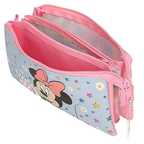 Disney Minnie Wild Flower Estuche Triple Multicolor 22x12x5 cms Poliéster