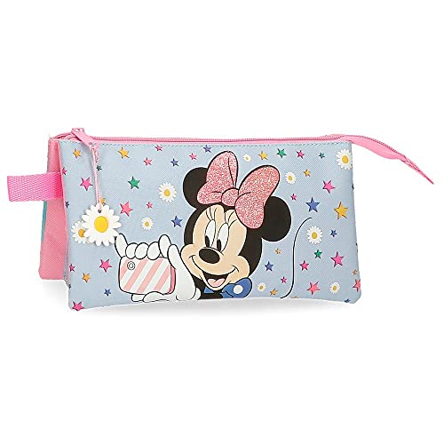 Disney Minnie Wild Flower Estuche Triple Multicolor 22x12x5 cms Poliéster