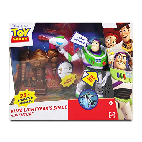 Disney Pixar Toy Story Figuras Juego Set | Buzz Lightyear Aventura Espacial | Figuras de acción Buzz Lightyear para niños y niñas de 25 Sonidos y Frases Incl Zurgbot