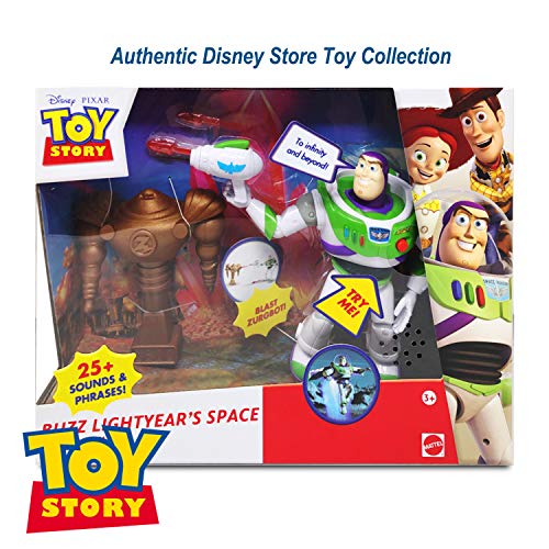 Disney Pixar Toy Story Figuras Juego Set | Buzz Lightyear Aventura Espacial | Figuras de acción Buzz Lightyear para niños y niñas de 25 Sonidos y Frases Incl Zurgbot