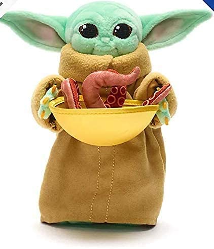 Disney Star Wars Mandalorian The Child Grogu con bolsa de frijol de calamar de peluche suave