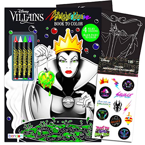 Disney Villains - Juego de libros para colorear y actividades con pegatinas