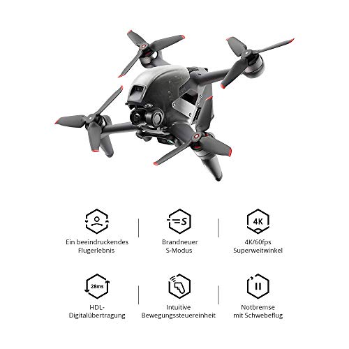 DJI FPV Combo + Care Refresh (Auto-activated)- Drone, Quadcopter, OcuSync 3.0 HD Transmisión, 4k Vídeo, Experiencia de Vuelo Inmersiva, Súper Gran Angular de 150°, Con Care Refresh