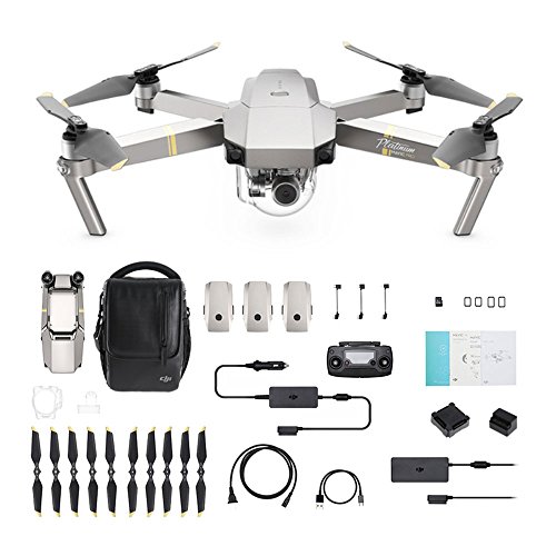 DJI Mavic Pro Platinum Fly More Combo - Dron Quadricóptero, Nivel de Ruido 4 dB, Duración de Batería en Vuelo 30 Minutos, Radio Control y Videocámara 4K, Rango 7 Km, Imagen 12 MP - Gris -[Versión UE]