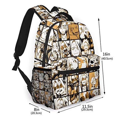 DJNGN Anime My He-r-o ACA-Demi-a Collage Denki Kaminari Canvas Laptop Mochila College School para Mujeres y Hombres