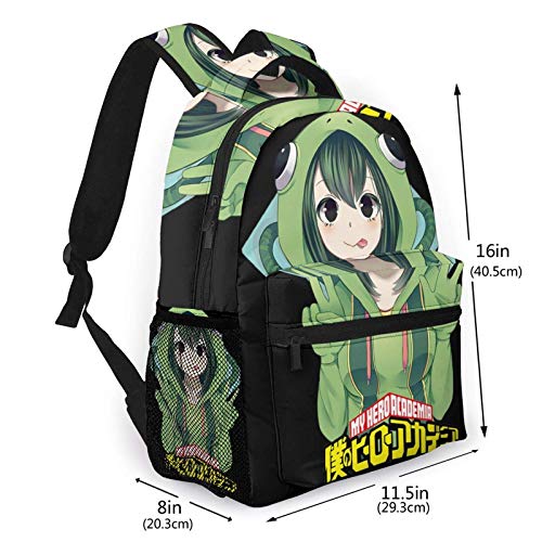 DJNGN Anime My He-r-o ACA-Demi-a Froppy Asui Tsuyu Mochila Boku No Hero ACA-Demi-a Daypack Mochila