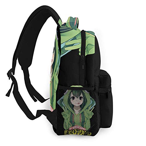 DJNGN Anime My He-r-o ACA-Demi-a Froppy Asui Tsuyu Mochila Boku No Hero ACA-Demi-a Daypack Mochila