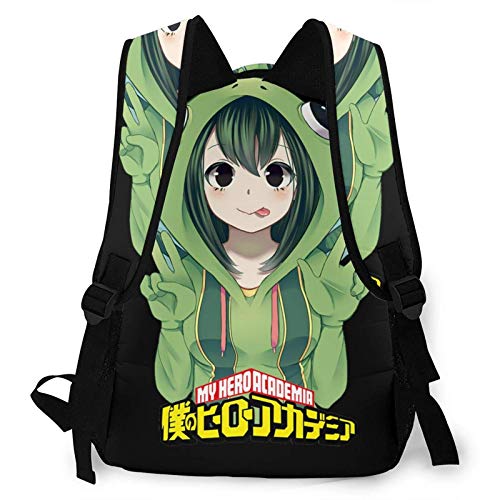 DJNGN Anime My He-r-o ACA-Demi-a Froppy Asui Tsuyu Mochila Boku No Hero ACA-Demi-a Daypack Mochila