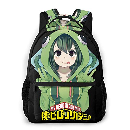 DJNGN Anime My He-r-o ACA-Demi-a Froppy Asui Tsuyu Mochila Boku No Hero ACA-Demi-a Daypack Mochila