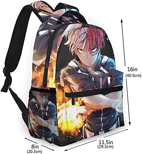 DJNGN Mochila táctica para Hombres My He-r-o ACA-Demi-a Shouto Todoroki Shoto Boku No Hero Mochila Informal Mochila portátil Mochila Escolar para niñas Adolescentes y niños