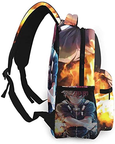 DJNGN Mochila táctica para Hombres My He-r-o ACA-Demi-a Shouto Todoroki Shoto Boku No Hero Mochila Informal Mochila portátil Mochila Escolar para niñas Adolescentes y niños