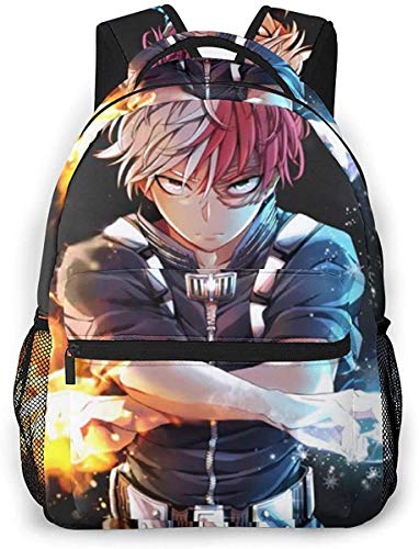 DJNGN Mochila táctica para Hombres My He-r-o ACA-Demi-a Shouto Todoroki Shoto Boku No Hero Mochila Informal Mochila portátil Mochila Escolar para niñas Adolescentes y niños