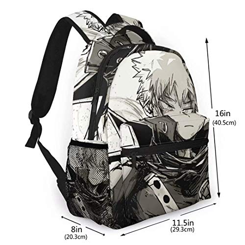 DJNGN My He-r-o ACA-Demi-a Backpack MHA Mochila de Viaje de Moda Unisex BNHA Izuku Journal Notebook Bag Anime School Bookbag Laptop Mochila Daypack para niños Adultos