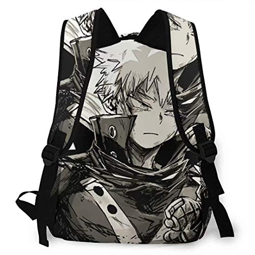 DJNGN My He-r-o ACA-Demi-a Backpack MHA Mochila de Viaje de Moda Unisex BNHA Izuku Journal Notebook Bag Anime School Bookbag Laptop Mochila Daypack para niños Adultos