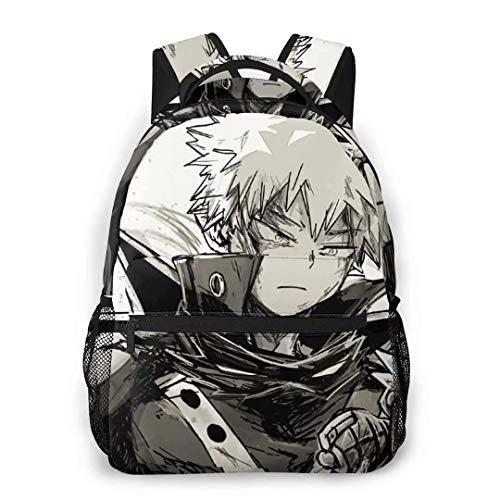 DJNGN My He-r-o ACA-Demi-a Backpack MHA Mochila de Viaje de Moda Unisex BNHA Izuku Journal Notebook Bag Anime School Bookbag Laptop Mochila Daypack para niños Adultos