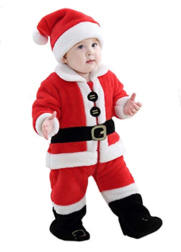 Doladola Unisex Baby Boys Girls Christmas Santa Claus Outwear (Papá Noel, Tamaño 110 (2-2.5 años, Altura: 35"-39"))