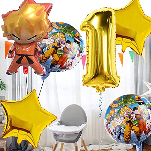 Dragon Ball Cumpleaños Decoracion Juego Globos,BKJJ Dragon Ball Juego Tema de Cumpleaños Suministros de Fiestas Fiesta de Tema de Juegos Incluye Globos de Látex