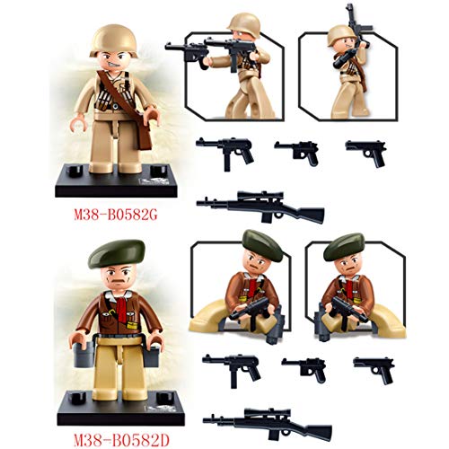 Dr.Bricks 12 minigifuras y armas de soldados WW2 compatibles con minifigs militares LEGO