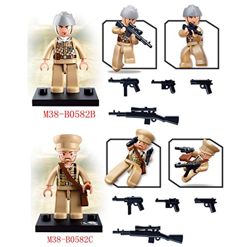 Dr.Bricks 12 minigifuras y armas de soldados WW2 compatibles con minifigs militares LEGO