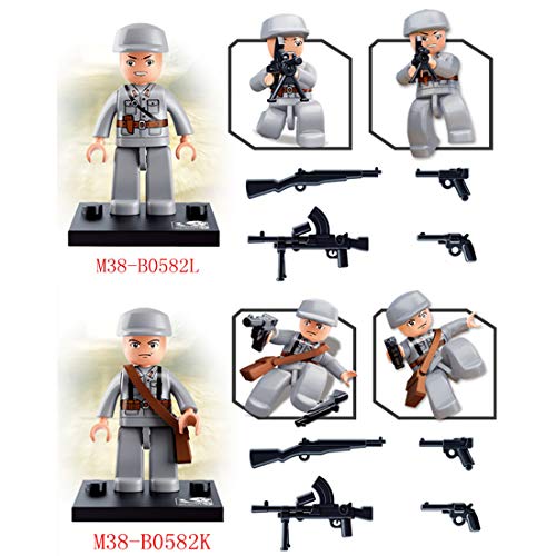 Dr.Bricks 12 minigifuras y armas de soldados WW2 compatibles con minifigs militares LEGO