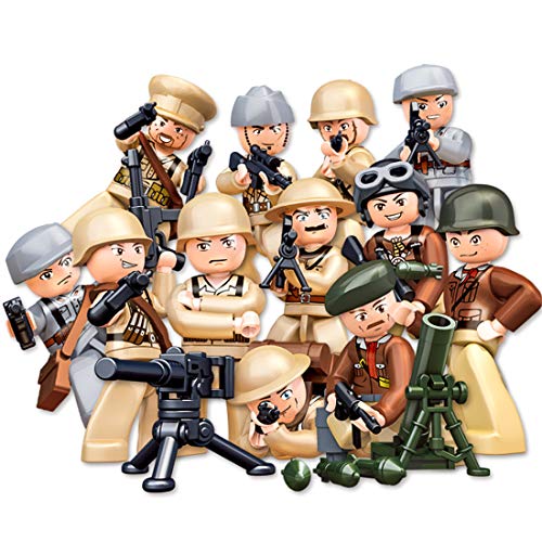 Dr.Bricks 12 minigifuras y armas de soldados WW2 compatibles con minifigs militares LEGO