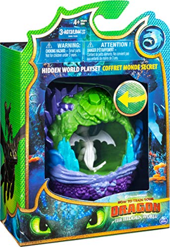 DreamWorks Dragons Hidden World Playset, Dragon Lair with Collectible Lightfury Figure, for Kids Aged 4 and Up