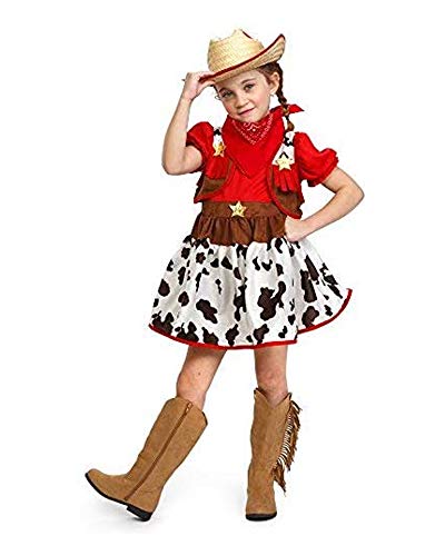 Dress Up America Girls Cutie Star Cowgirl Halloween Deluxe Outfit - Size Small (4-6 yeras)