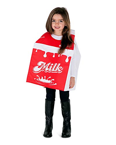 Dress Up America Juego de Disfraces de cartón de Leche para niños, Multicolor, Talla 8-14 años (Cintura 76-96, Altura 114-145cm) para Hombre