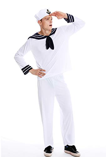 dressmeup DRESS ME UP - M-0031-S/M disfraz hombre carnaval Halloween marinero marino talla S/M