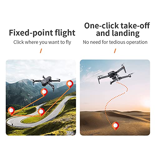 DSRHOM KF101 Drone Plegable con cámara 4K para Adultos, 5g WiFi FPV Transmisión en Tiempo Real, Gimbal Quadcopte de 3 Ejes, Selfie de Gestos, Altitude Hold, Quadcopte Drone Impermeable para Adultos