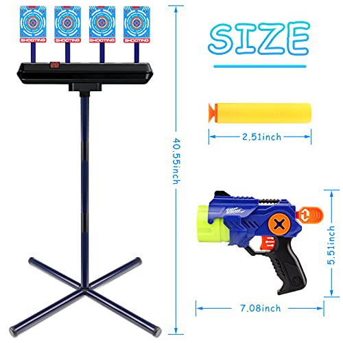 DX DA XIN Diana Electrónica con Pistola Diana Digital de Altura Ajustable Restauración Automática con Efecto Sonido Luz de Juguete de Cumpleaños de Navidad para Niños Niños 4 5 6 7 8 9 Años