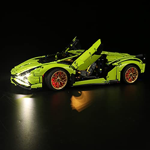 EAYOK Kit de iluminación LED con mando a distancia para Lego 42115, kit de iluminación para coche de carreras Technic Lamborghini Sián FKP 37 (modelo Lego no incluido), versión con mando a distancia