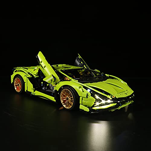 EAYOK Kit de iluminación LED con mando a distancia para Lego 42115, kit de iluminación para coche de carreras Technic Lamborghini Sián FKP 37 (modelo Lego no incluido), versión con mando a distancia