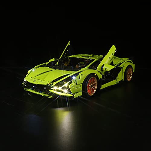 EAYOK Kit de iluminación LED con mando a distancia para Lego 42115, kit de iluminación para coche de carreras Technic Lamborghini Sián FKP 37 (modelo Lego no incluido), versión con mando a distancia