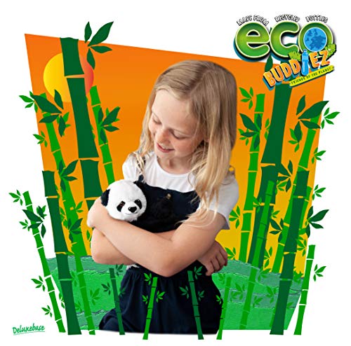 EcoBuddiez - Oso Panda de Deluxebase. Peluche Mediano de 20 cm elaborado con Botellas de plástico recicladas. Lindo Peluche ecológico con Forma de animalito para niños pequeños.