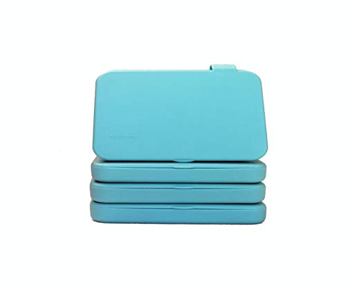 ECODEPIL Porta mascarillas para Niños - Pack de 4 Estuches - Caja para mascarillas Reutilizable- Ideal para Guardar Tus mascarillas- Protección asegurada Fácil de Limpiar- Color Turquesa