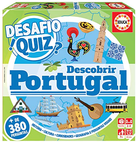 Educa 18220 Desafio Quiz-Descobrir Portugal. Jogo de perguntas e respostas. + 6 Anos. Ref