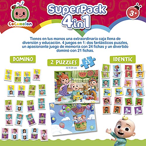 Educa 19140 CocoMelon Superpack. Set de Juegos Educativos para Bebés. +36 Meses, Color Cranberry