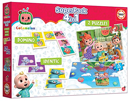 Educa 19140 CocoMelon Superpack. Set de Juegos Educativos para Bebés. +36 Meses, Color Cranberry