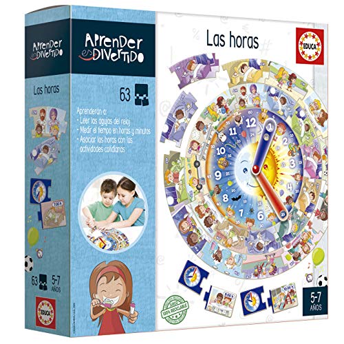 Educa - Aprender es Divertido: Las Horas, Aprende a Leer el Reloj Juego Educativo para niños, a Partir de 5 años (18698)