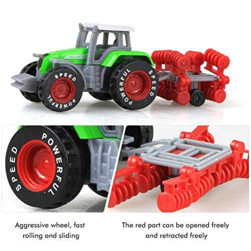 Eeauytr Juego de juguetes de tractor de granja de aleación de 4 piezas, modelo de coche de ingeniería vehículos de granja de juguete tractores de juguete para el día de los niños